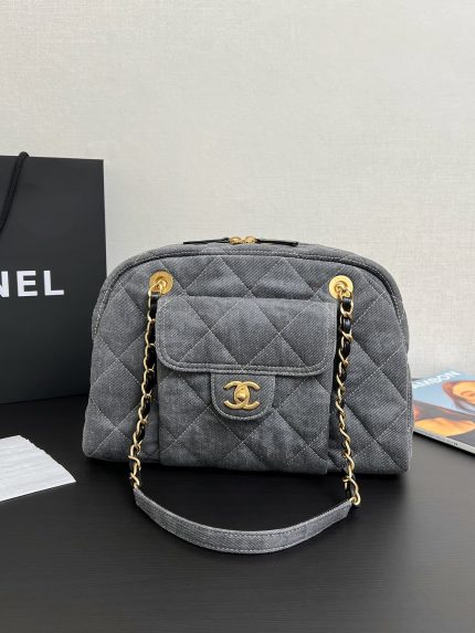 Maxi Bowling Bag in Denim