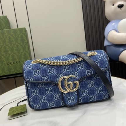 Gucci Marmont Denim Small Shoulder Bag